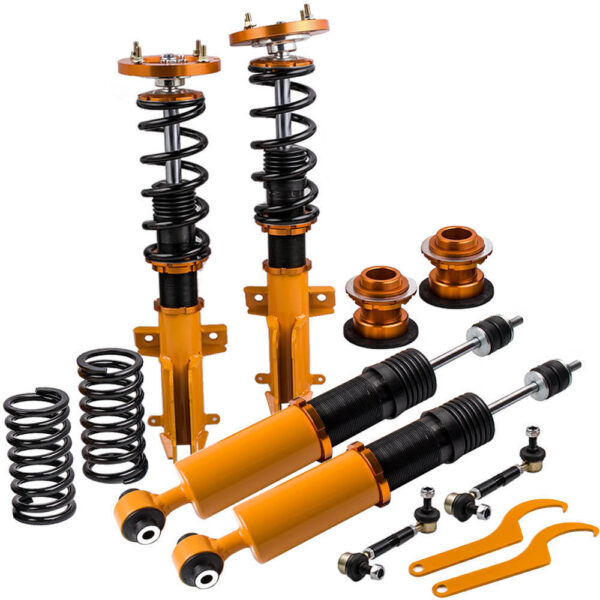 Винтовая подвеска (койловеры) Ford Mustang 2005-2016 Maxpeedingrods + регулируемые стойки стабилизатора в комплекте. — изображение 2