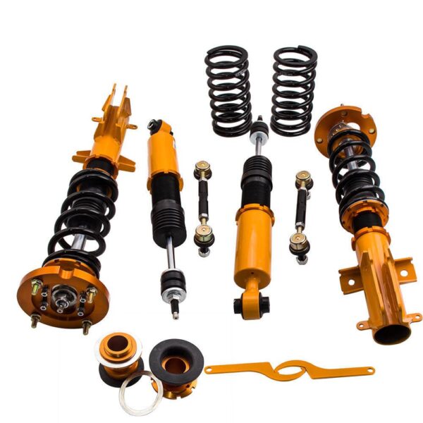 Винтовая подвеска (койловеры) Ford Mustang 2005-2016 Maxpeedingrods с демпфером 24 положения + регулируемые стойки стабилизатора в комплекте. — изображение 2