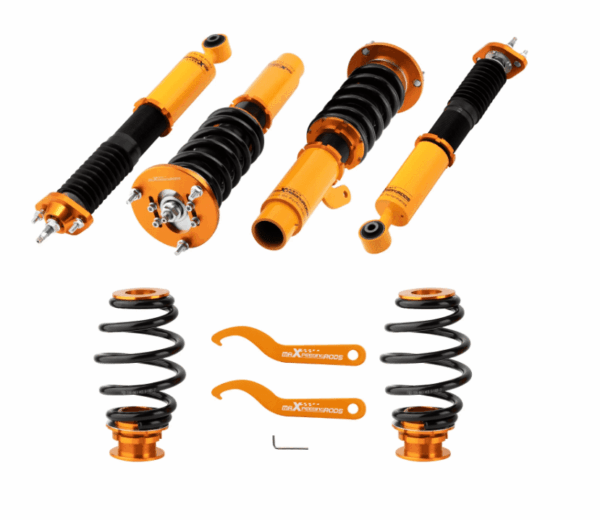 Винтовая подвеска (койловеры) BMW 3-series e46 1999-2005 Maxpeedingrods с демпфером 24 положения + задние рычаги. — изображение 2