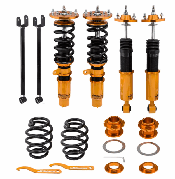 Винтовая подвеска (койловеры) BMW 3-series e46 1999-2005 Maxpeedingrods с демпфером 24 положения + задние рычаги. — изображение 4