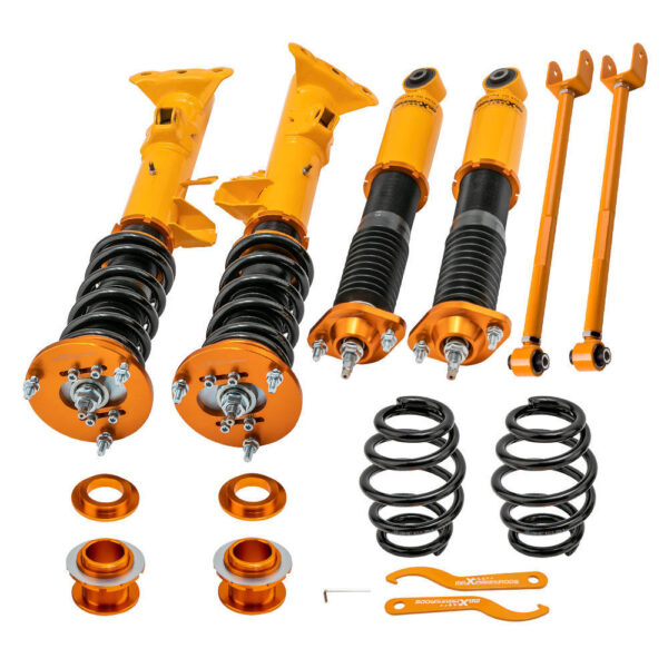 Винтовая подвеска (койловеры) BMW 3-series e36 1990-1998 Maxpeedingrods с демпфером 24 положения + задние рычаги. — изображение 3